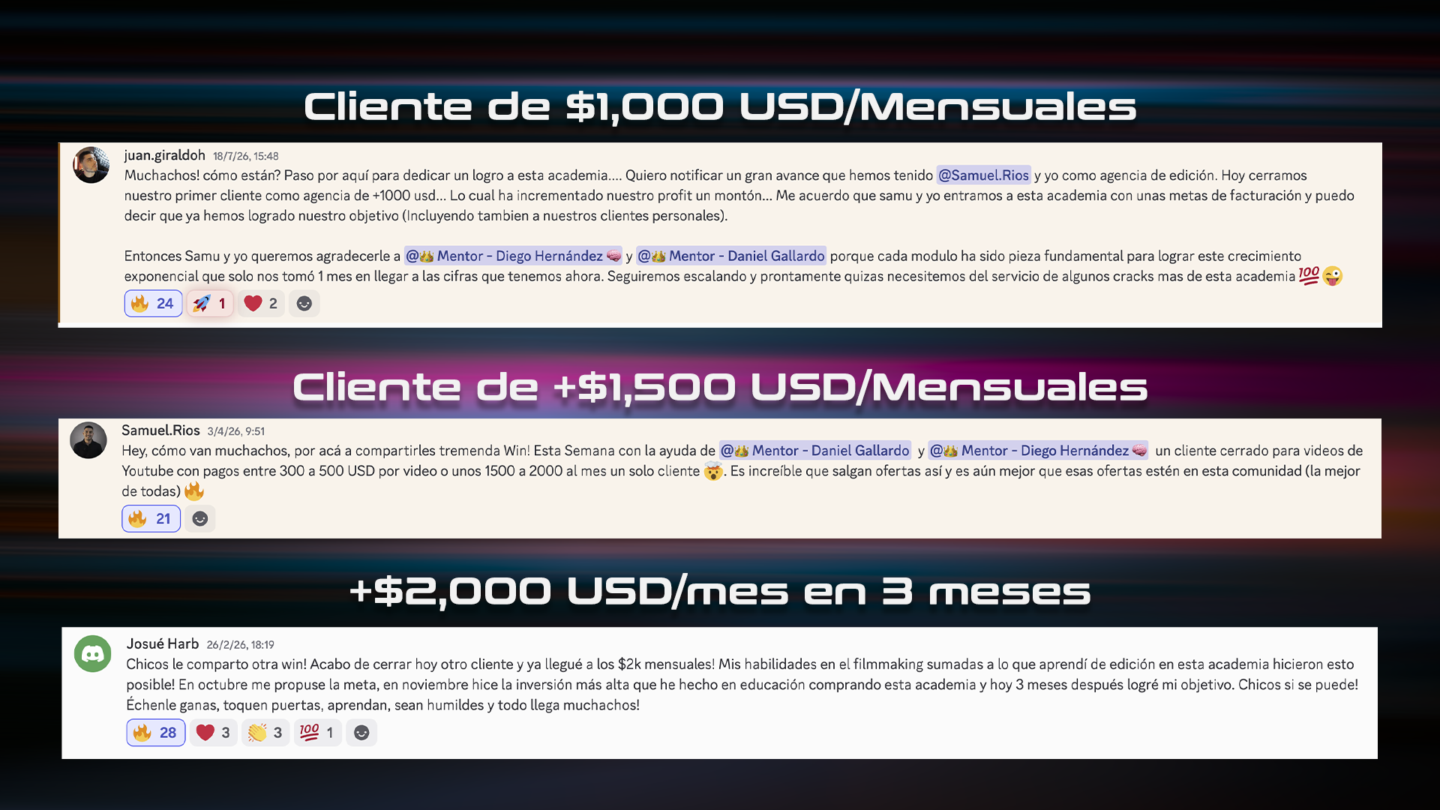 Victorias de la comunidad: clientes de $1,000, +$1,500 y +$2,000 USD